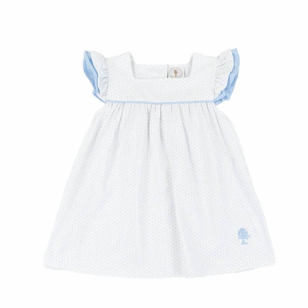 NEW CYPRESS ROW kids' dot flutter dress in classic blue